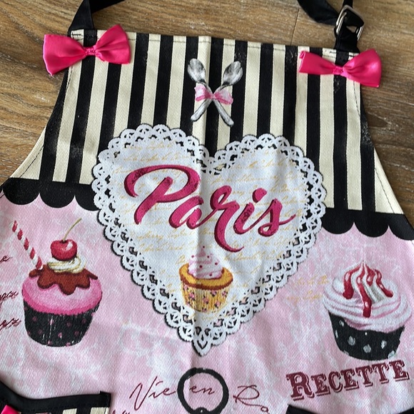 Paris Cupcake Pastry Themed Tablier De Cuisine Apron - Picture 2 of 9